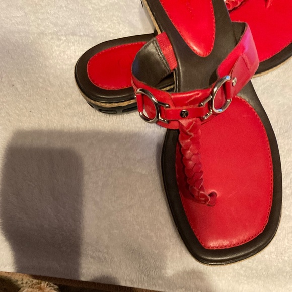 Cole Haan Nike Air Red Leather Sandal - Picture 6 of 8
